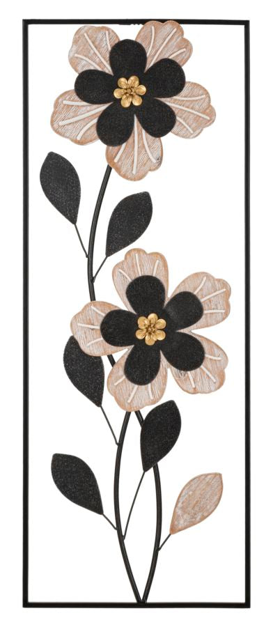 Cartello In Legno Decorazione Primaverile 15x15 Cm - Con Fiori E Testo Ispiratore, Arredo Country Per Casa