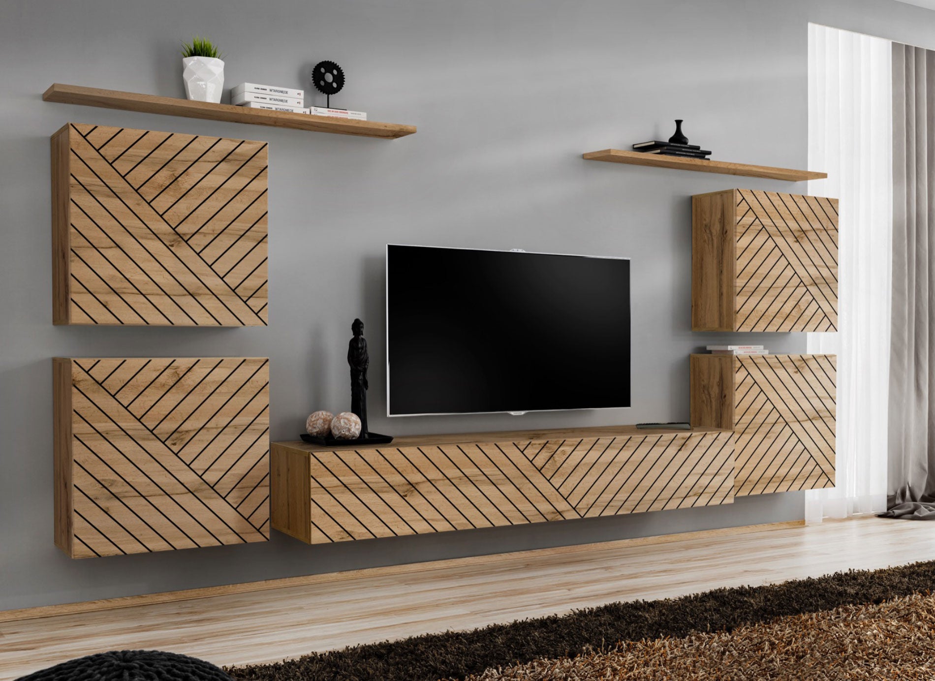 Mensola da parete 2 cubi 3 vani a giorno in legno design casa ufficio –  Colly Shop