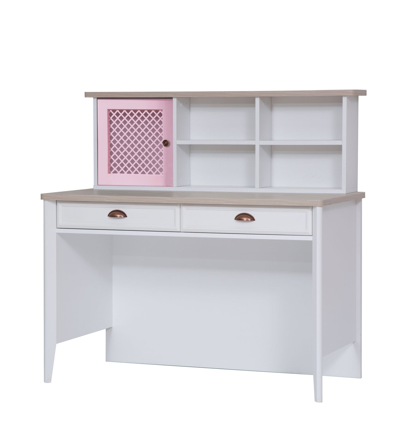 Scrivania per cameretta bambina in legno rosa e bianco – Colly Shop