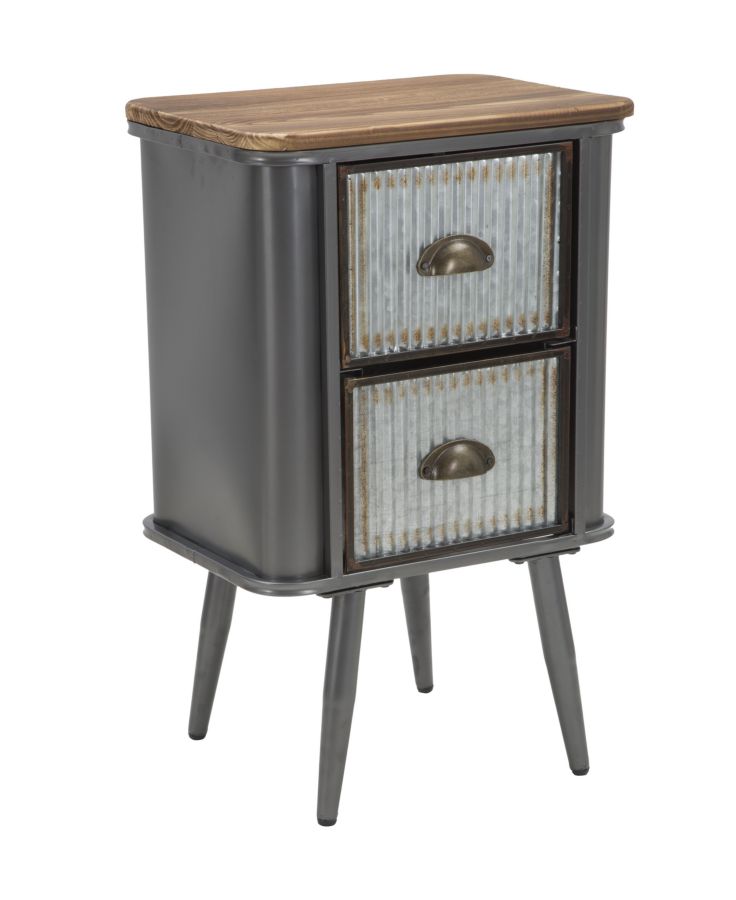 Comodino Moderno Con 2 Cassetti E Ripiano Aprile - 40x30x50 Cm, Colore Nero, 3 Ripiani, Mobiletto Per Camera Da Letto, Piccoli Spazi, Facile Da Montare - 6