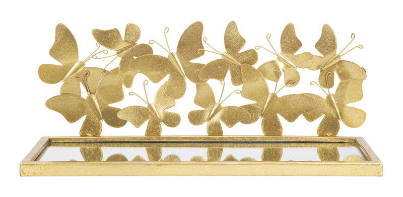 Mensola comodino sospeso in metallo dorato con farfalle e specchio cm –  Colly Shop