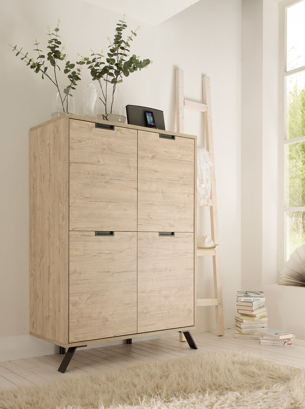 Credenza madia alta moderna 4 ante per soggiorno salotto – Colly Shop