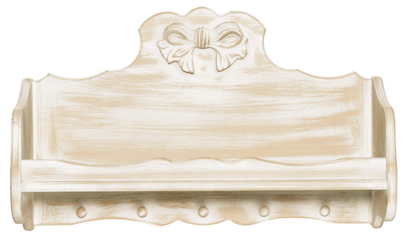 Mensola porta barattoli da cucina con appendini in legno stile shabby –  Colly Shop