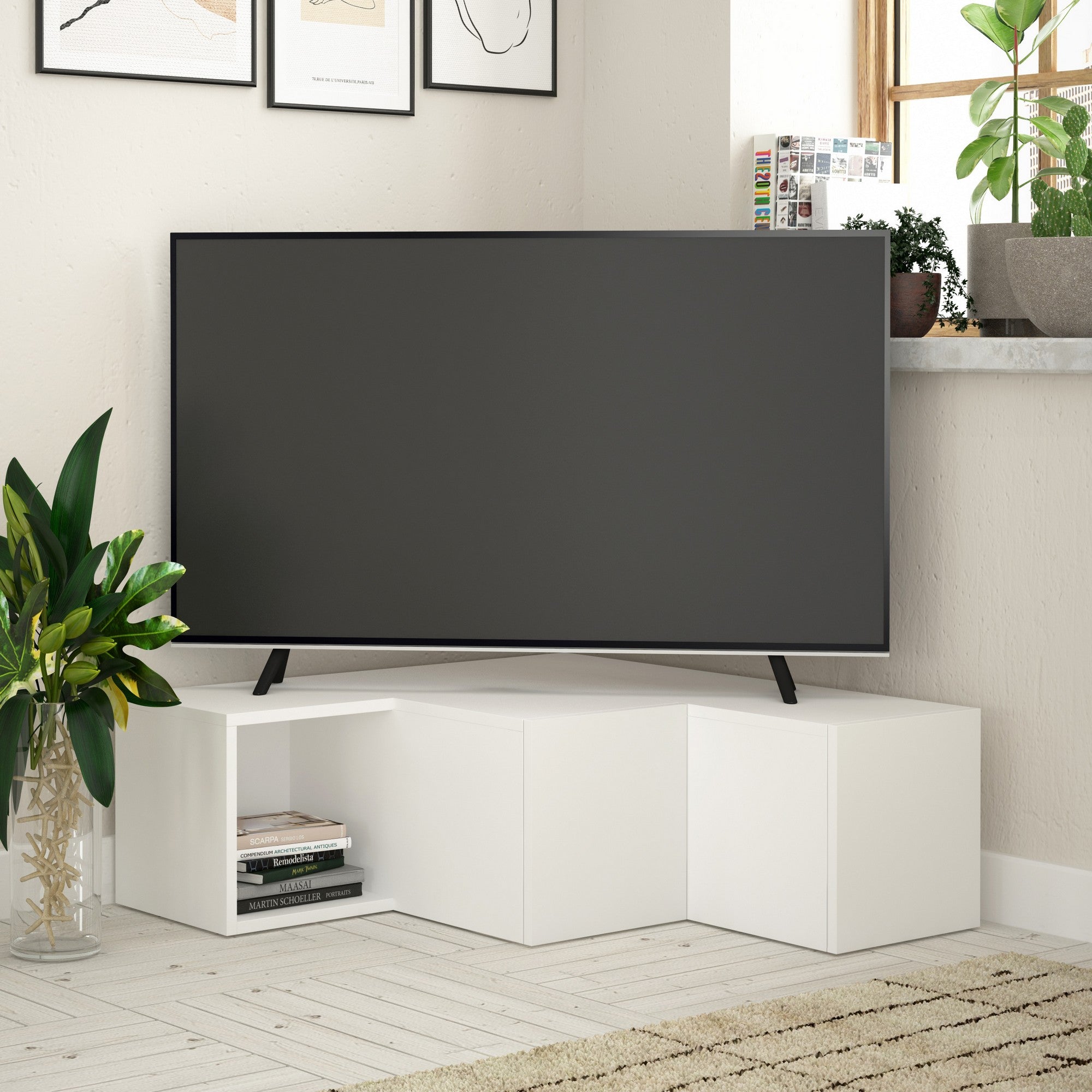 Boorbin Mobile TV Da 180 Cm Con Venature In Legno – Moderno Armadio Per