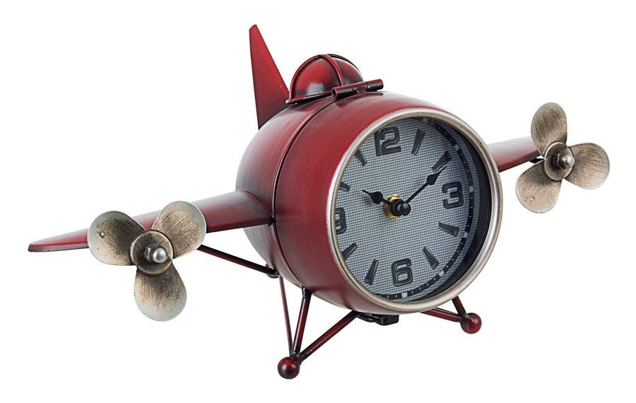 Orologio da tavolo design aeroplano in acciaio colore rosso con vano a –  Colly Shop
