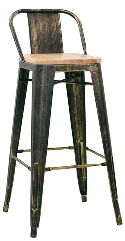 Taylor & Logan Francis Classic Sgabello Girevole Da Banco: Legno Di Rovere Anticato, Seduta In Ecopelle E Poggiapiedi