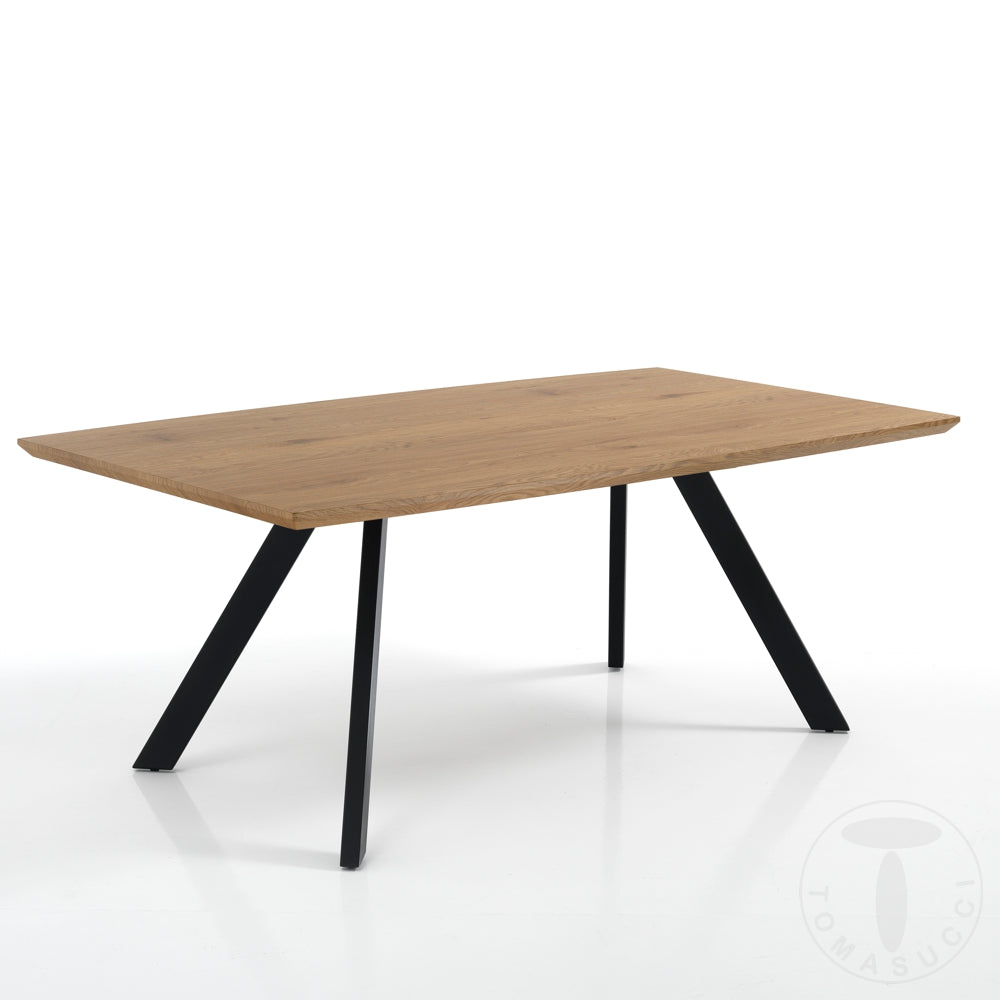 Tavolo moderno scrivania gambe in metallo piano in legno cm 160x90x76h –  Colly Shop