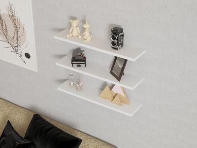 Mensola da muro design 3 ripiani sospesi stile moderno ed elegante - vari colori