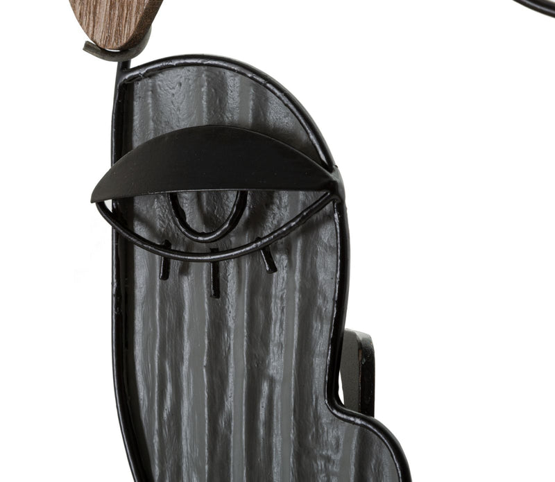 Appendibiati da muro con gancio design moderno in legno e metallo cm 22x6x35h