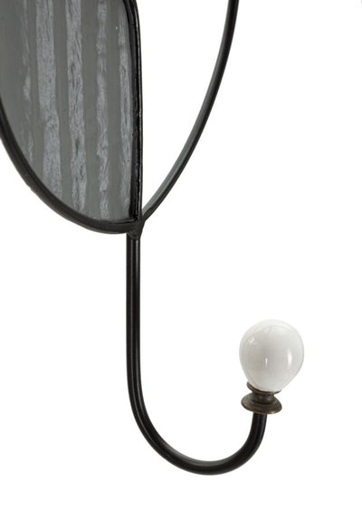 Appendibiati da muro con gancio design moderno in legno e metallo cm 22x6x35h