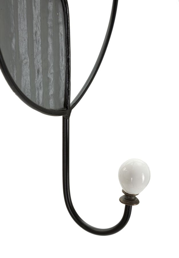 Appendibiati da muro con gancio design moderno in legno e metallo cm 22x6x35h