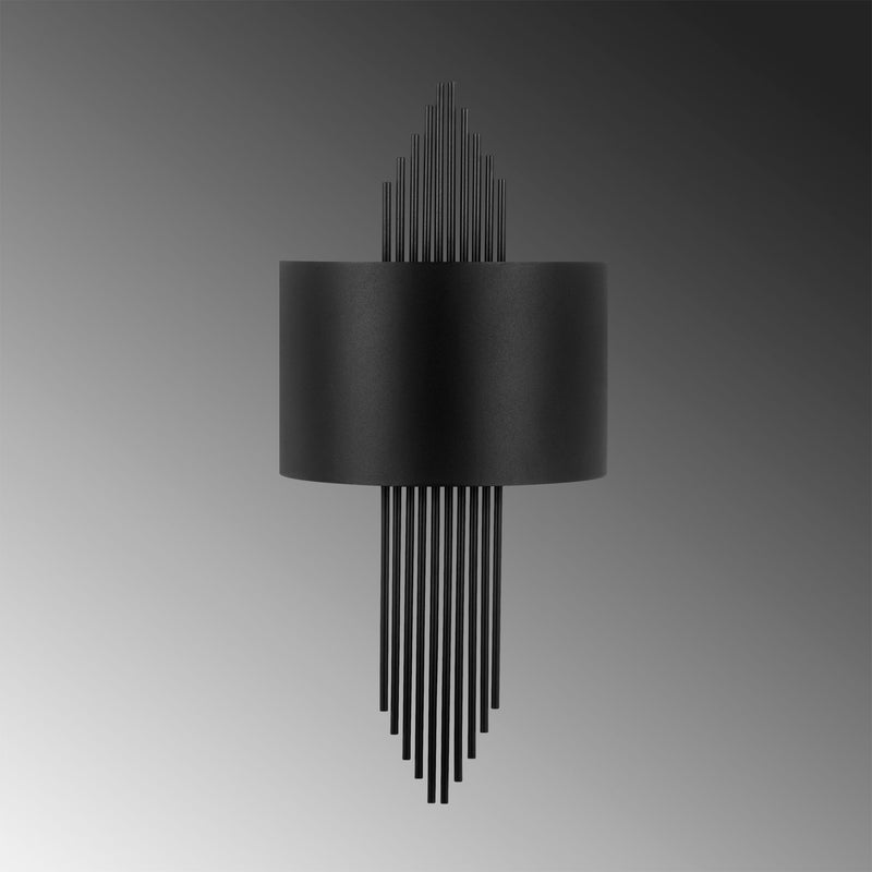 Lampada design una luce da parete in metallo colore nero cm 35x10x75h