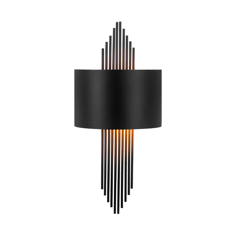 lampada da parete ad una luce struttura in metallo colore nero design moderno