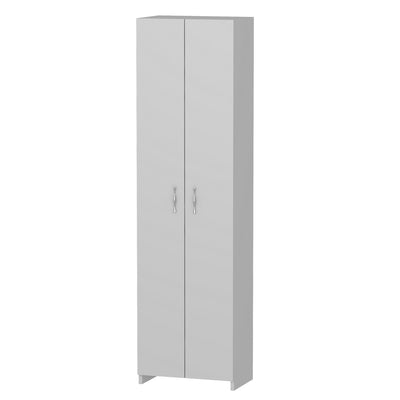 Armadietto dispensa con 6 ripiani interni colore bianco maniglie argento cm 49x30x182h