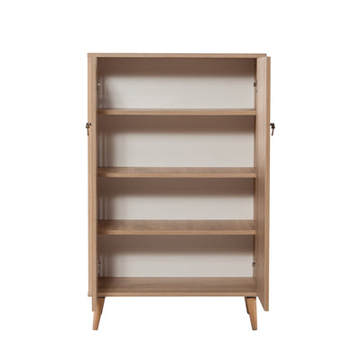 Mobile armadietto con ripiani in legno 2 ante decorate fantasia a righe cm 80x36x127h