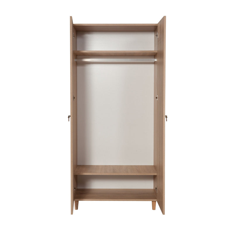 Armadio 2 ante da camera in legno colore quercia decorazione albero cm 90x52x192h