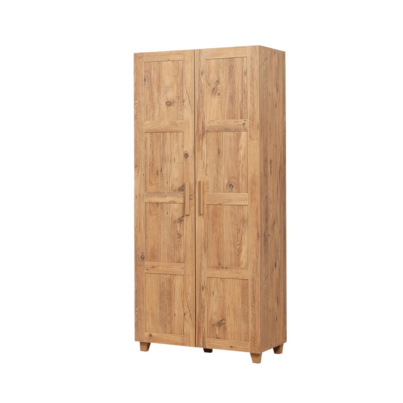 Armadio in legno 2 ante da camera con appendiabiti cm 80x48x182h