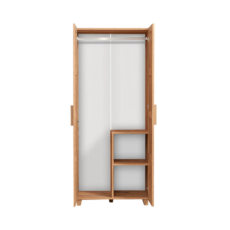 Armadio in legno 2 ante da camera con appendiabiti cm 80x48x182h