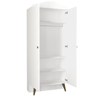 Armadio alto a due ante con asta appendiabiti colore bianco cm 90x45x218h