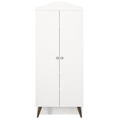 Armadio alto a due ante con asta appendiabiti colore bianco cm 90x45x218h