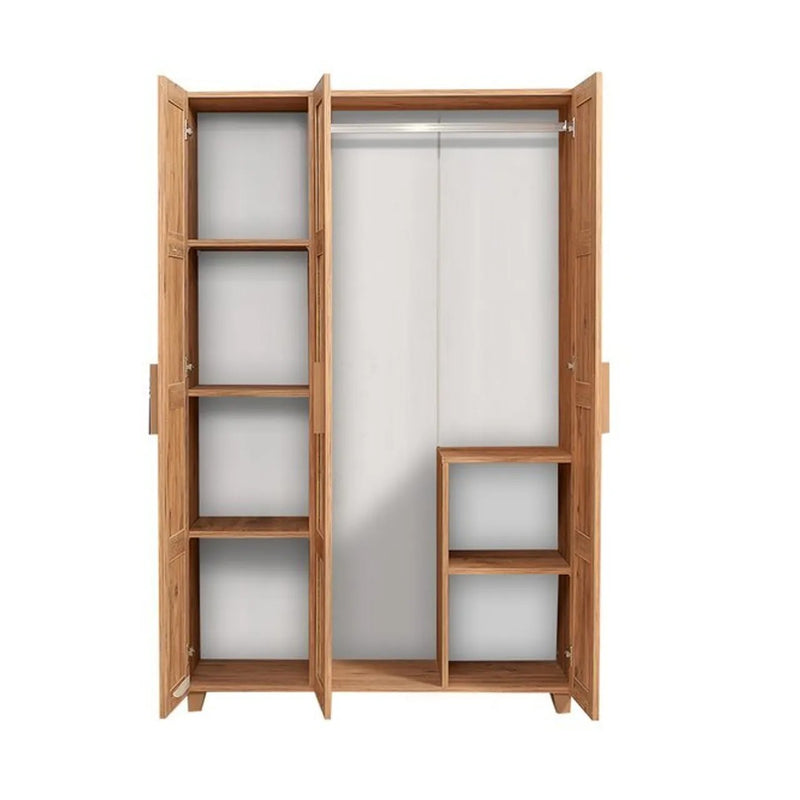 Armadio alto a tre ante con asta appendiabiti fantasia sole stilizzato cm 120x48x189h