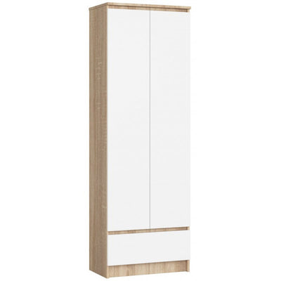 Dimat - Armadio moderno con ripiani 2 ante e cassetto cm 60x35x180h - vari colori