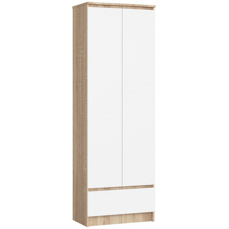 Dimat - Armadio moderno con ripiani 2 ante e cassetto cm 60x35x180h - vari colori