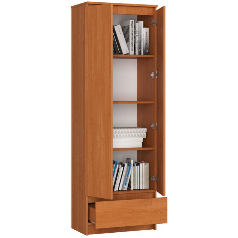 Dimat - Armadio moderno con ripiani 2 ante e cassetto cm 60x35x180h - vari colori