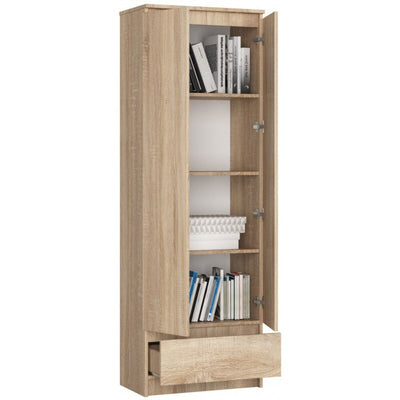 Dimat - Armadio moderno con ripiani 2 ante e cassetto cm 60x35x180h - vari colori