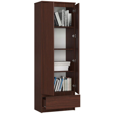 Dimat - Armadio moderno con ripiani 2 ante e cassetto cm 60x35x180h - vari colori