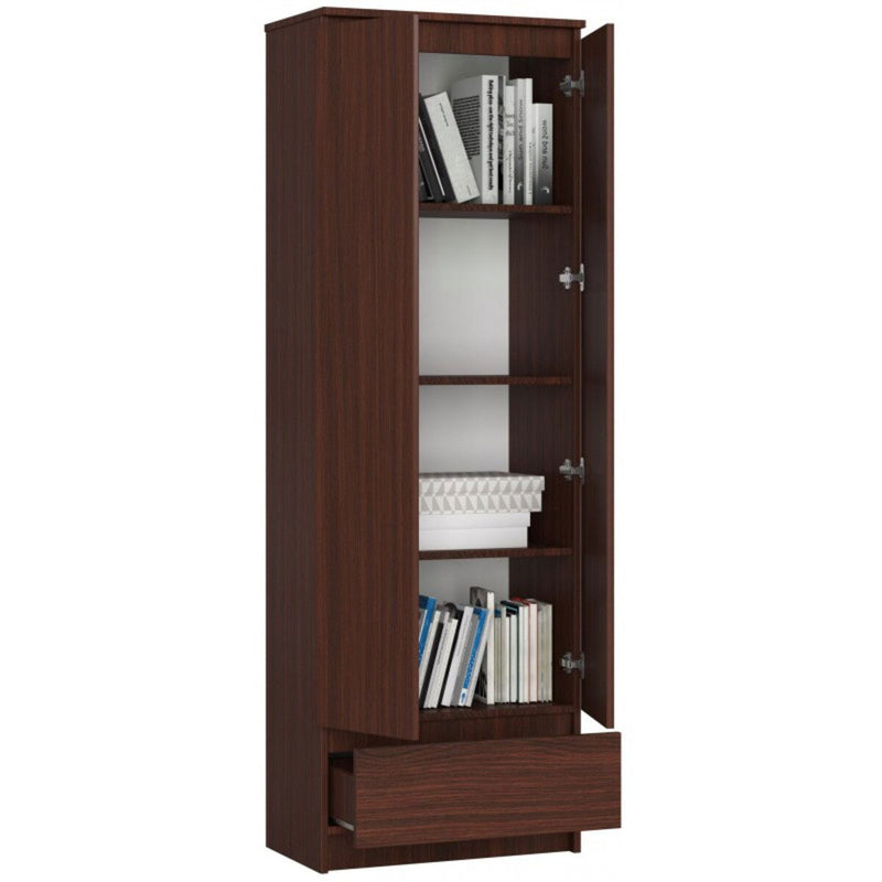 Dimat - Armadio moderno con ripiani 2 ante e cassetto cm 60x35x180h - vari colori