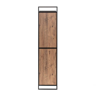 Armadio ingresso stile industriale in legno e metallo con appendiabiti cm 64x52x225h