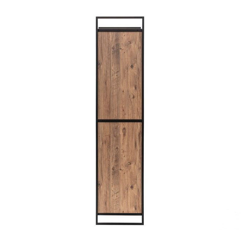 Armadio ingresso stile industriale in legno e metallo con appendiabiti cm 64x52x225h