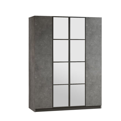 Armadio zona notte moderno 2 ante a specchio e asta appendiabiti cm 138x50x184h - vari colori