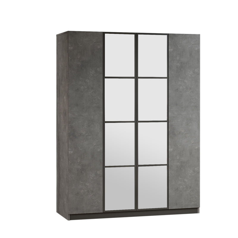 Armadio zona notte moderno 2 ante a specchio e asta appendiabiti cm 138x50x184h - vari colori