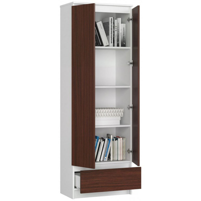 Dimat - Armadio moderno con ripiani 2 ante e cassetto cm 60x35x180h - vari colori