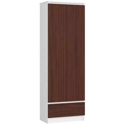 Dimat - Armadio moderno con ripiani 2 ante e cassetto cm 60x35x180h - vari colori