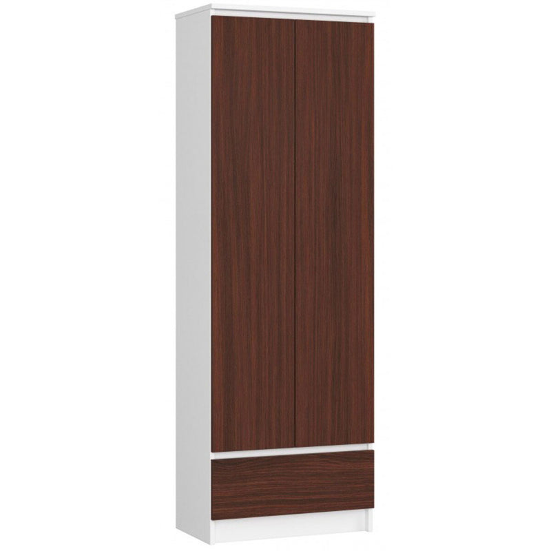 Dimat - Armadio moderno con ripiani 2 ante e cassetto cm 60x35x180h - vari colori