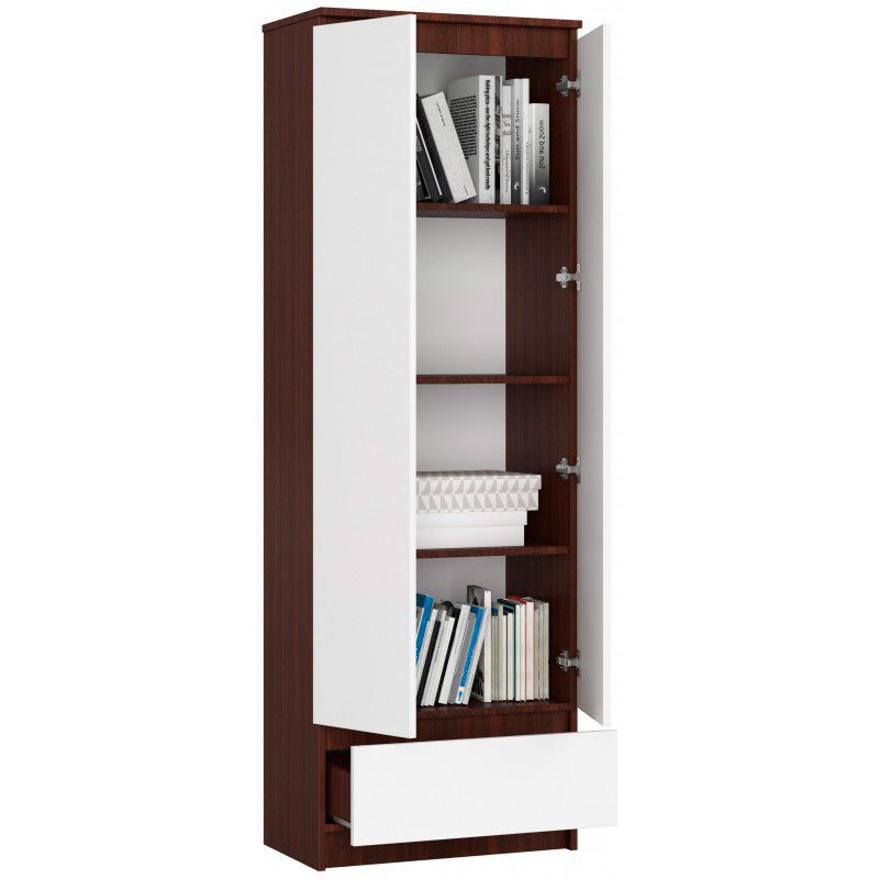 Dimat - Armadio moderno con ripiani 2 ante e cassetto cm 60x35x180h - vari colori