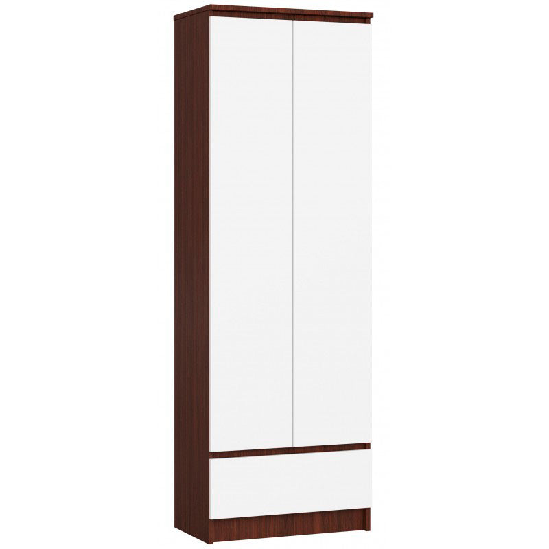 armadio con ripiani interni struttura wenge frontali bianco opaco