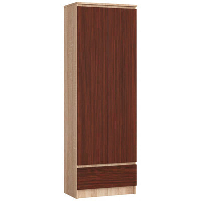 Dimat - Armadio moderno con ripiani 2 ante e cassetto cm 60x35x180h - vari colori