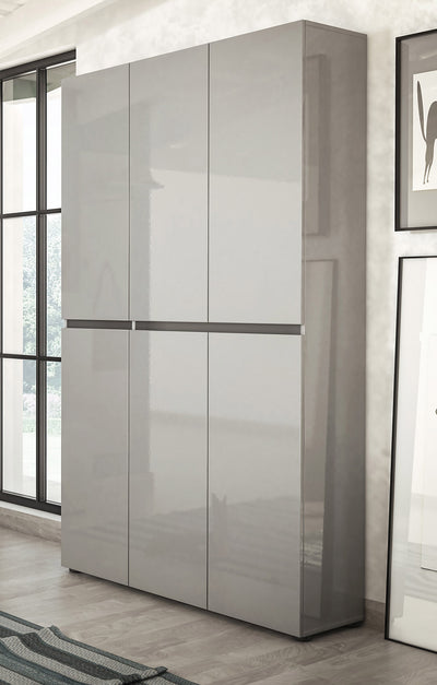 armadio moderno scarpiera 6 ante colore grigio lucido da ingresso