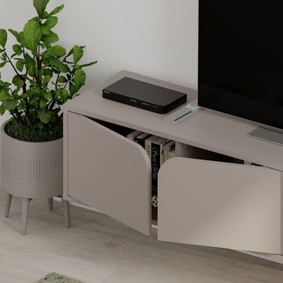 Base tv sospesa moderna 4 ante per soggiorno colore tortora cm 180x35x35h