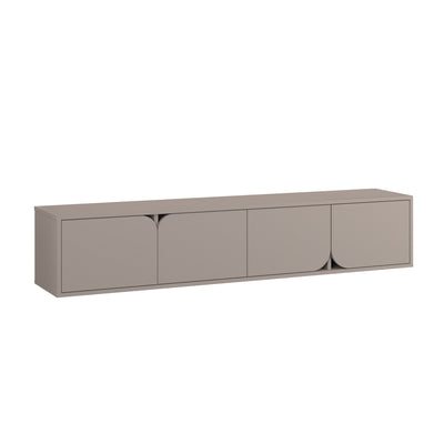Base tv sospesa moderna 4 ante per soggiorno colore tortora cm 180x35x35h