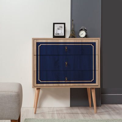 Cassettiera moderna in legno a 3 cassetti cm 80x40x90h - vari colori