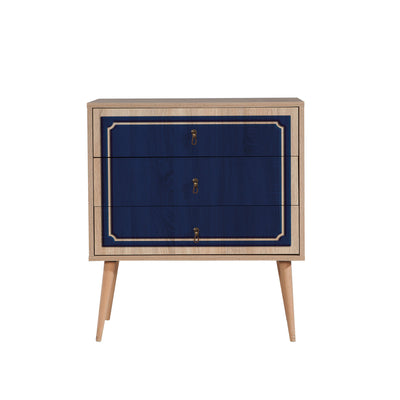 Cassettiera moderna in legno a 3 cassetti cm 80x40x90h - vari colori