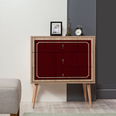 Cassettiera moderna in legno a 3 cassetti cm 80x40x90h - vari colori