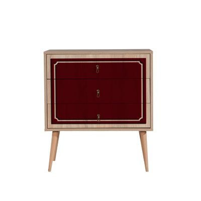 Cassettiera moderna in legno a 3 cassetti cm 80x40x90h - vari colori