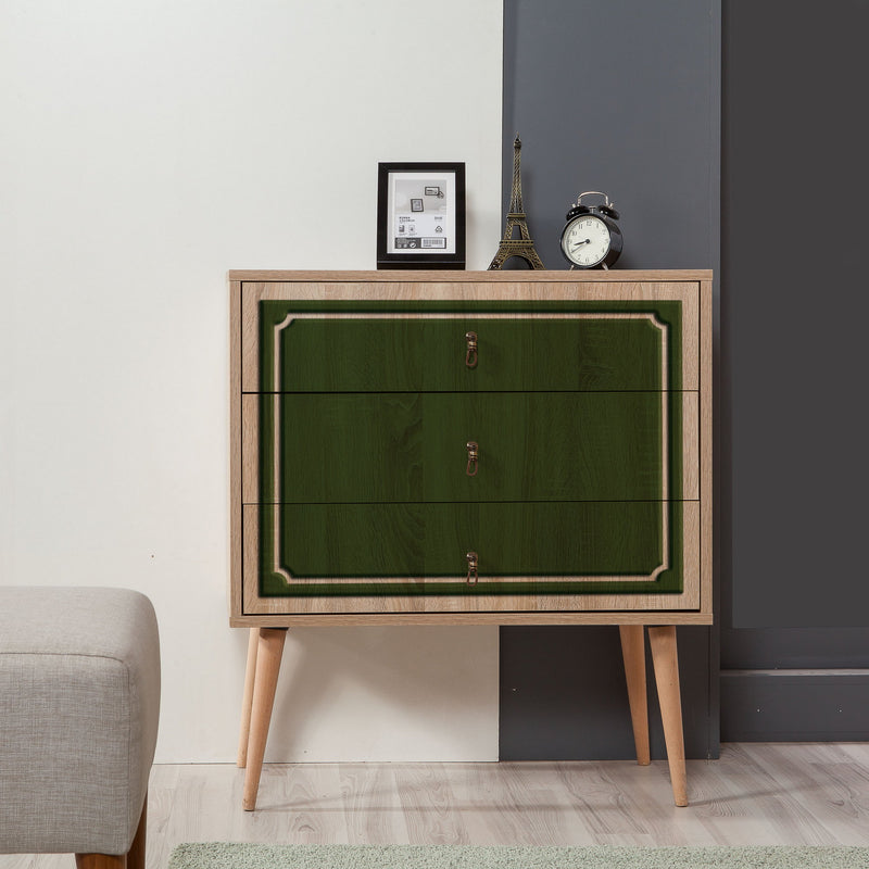 Cassettiera moderna in legno a 3 cassetti cm 80x40x90h - vari colori
