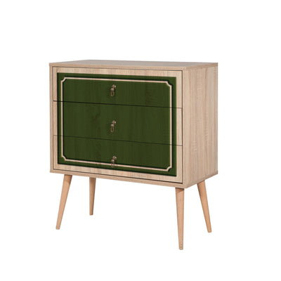 Cassettiera moderna in legno a 3 cassetti cm 80x40x90h - vari colori